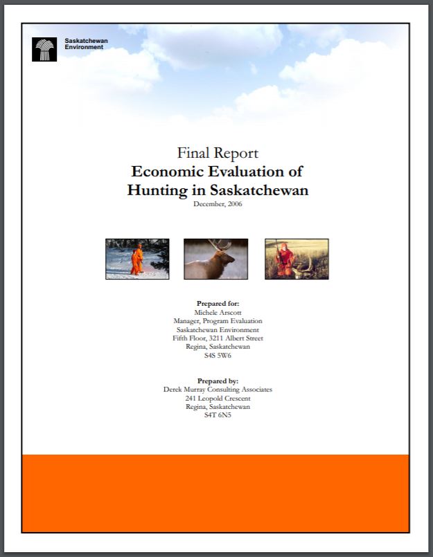 Economic Evaluation of Hunting in Saskatchewan