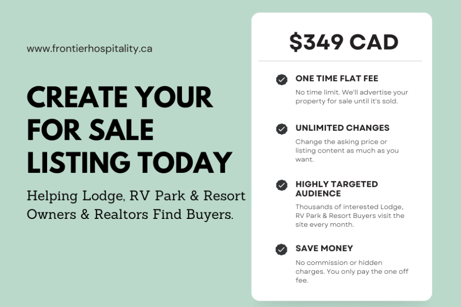 Lodge RV Park Resort For Sale Advertising
